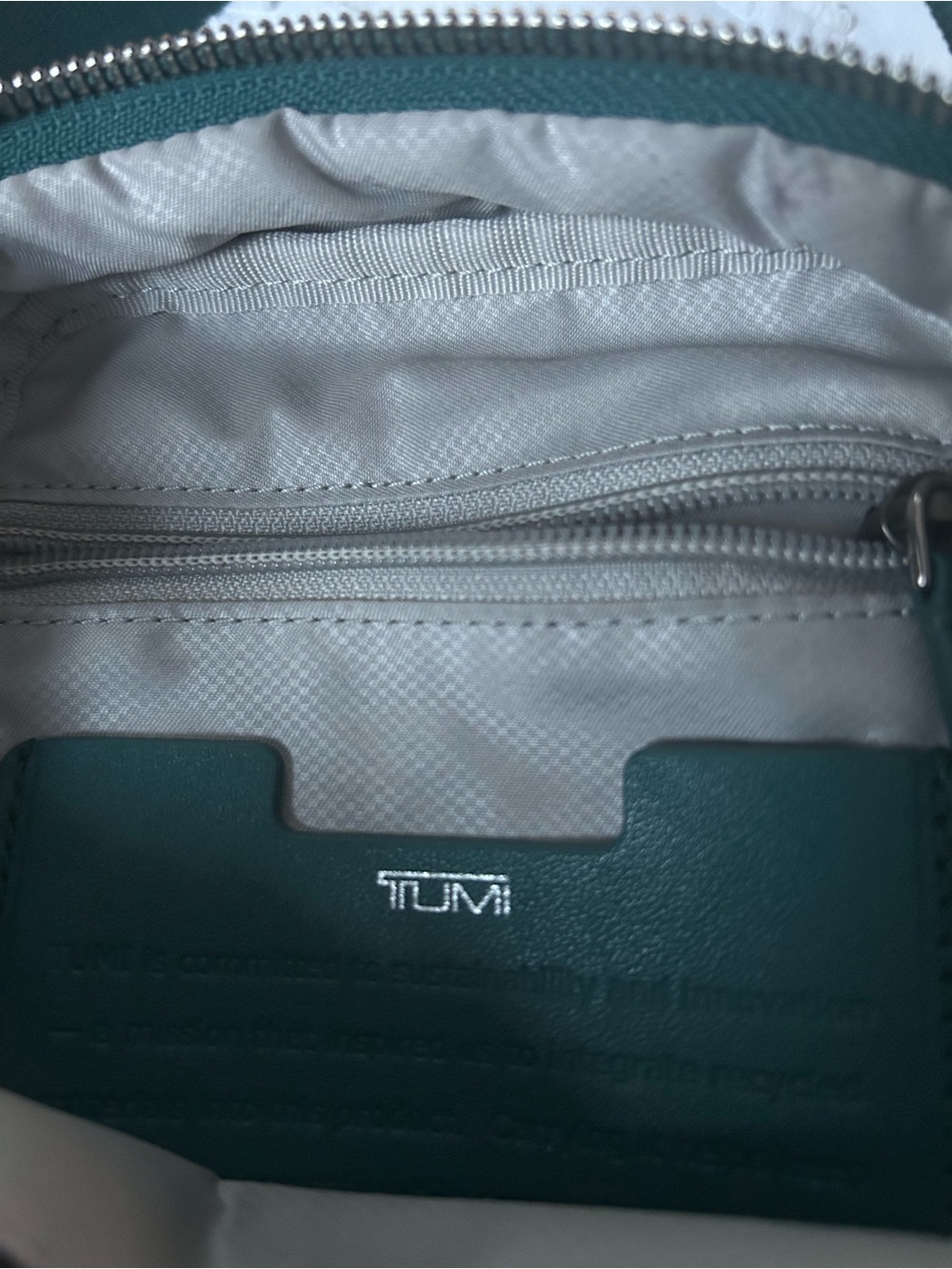 Tumi Teal Cardholder Travel Organizer with Interior Zip Pocket